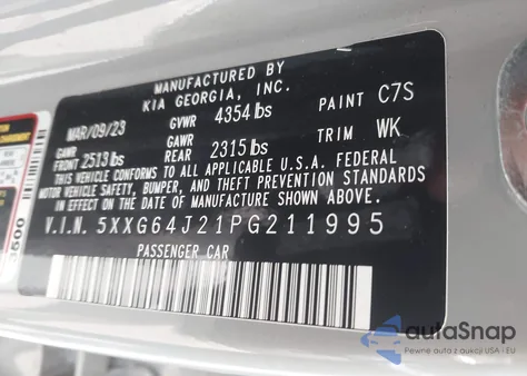 2023 Kia K5 Gt-Line from USA, damaged, VIN 5XXG64J21PG211995